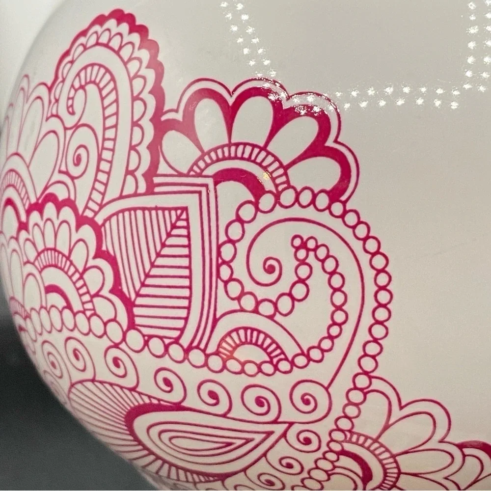 David’s Tea Round Tea Pot with Red Mandala